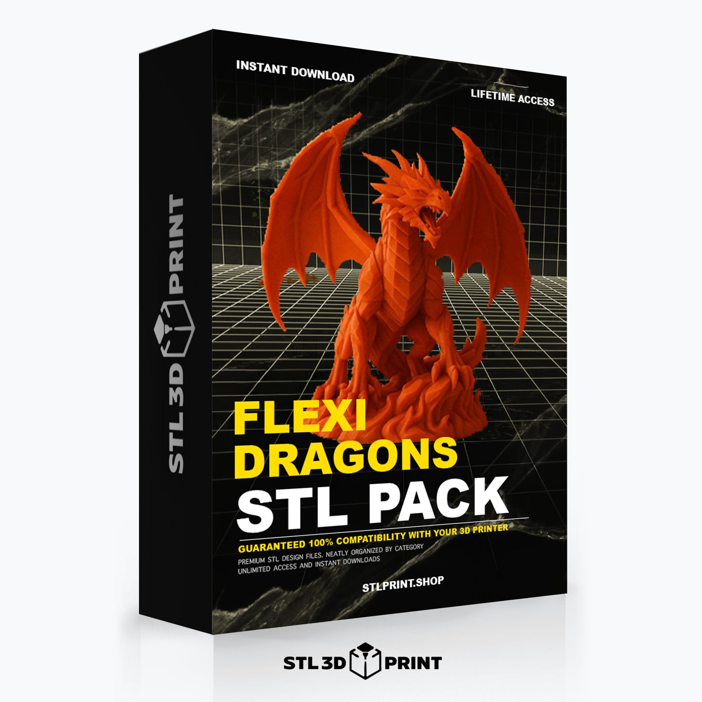 Ultimate Flexi Dragons 3D Print STL Pack - High-Detail 3D Printing Instant Download & lifetime Access