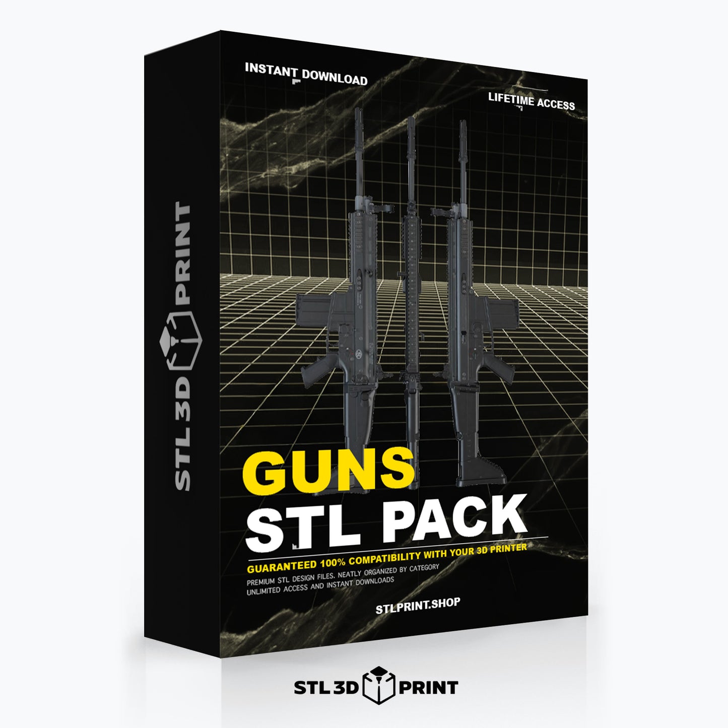 Ultimate Guns 3D Print STL Pack - High-Detail 3D Printing Instant Download & lifetime Access