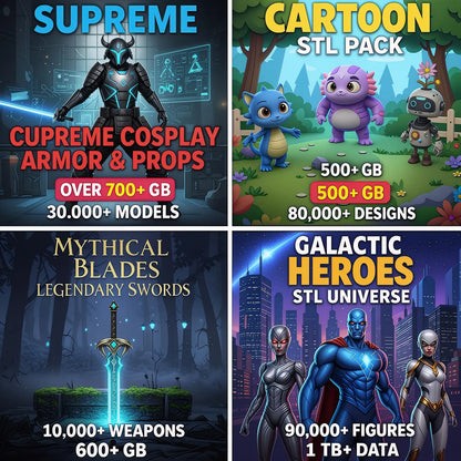 Unleash the full potential of your 3D printer with the Ultimate 3D Print Model Library, featuring over 350,000 premium STL files ready for instant use.

Perfect for makers, artists, studios, and professionals who seek endless inspiration and reliable, print-ready designs.

Enjoy instant cloud access to a massive, well-organized library — with no download limits and no storage restrictions.
Everything you need for effortless creativity, all in one place.