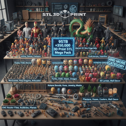 95TB +350,000 3D Print STL Mega Pack  - Lifetime Access