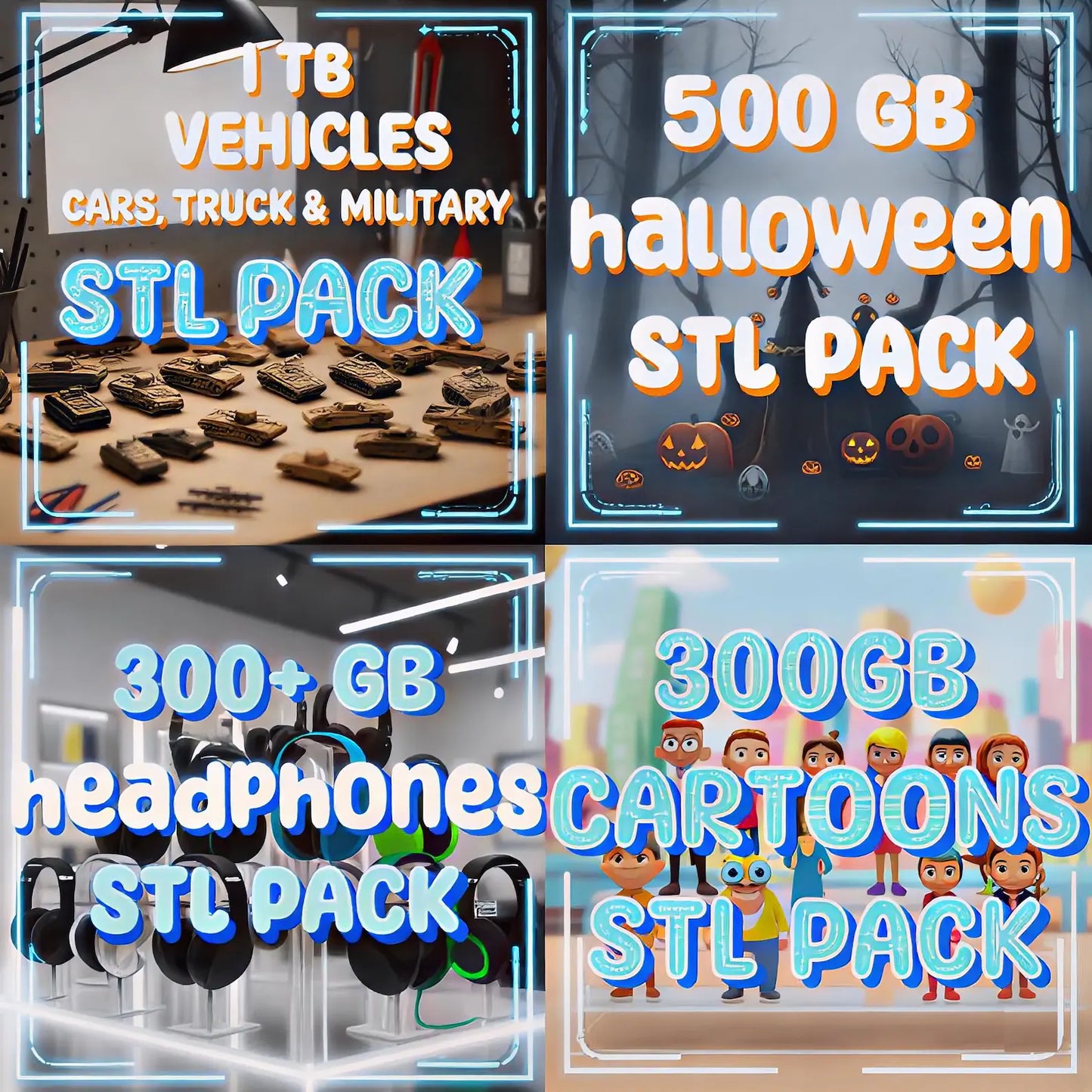 95TB +350,000 3D Print STL Mega Pack  - Lifetime Access