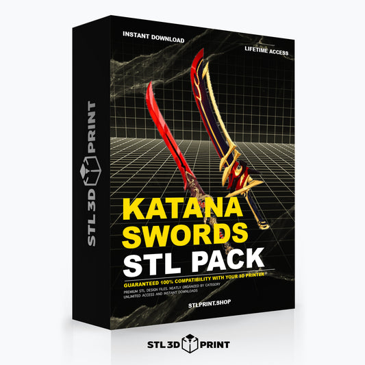 Ultimate Katana Swords 3D Print STL Pack - High-Detail 3D Printing Instant Download & lifetime Access